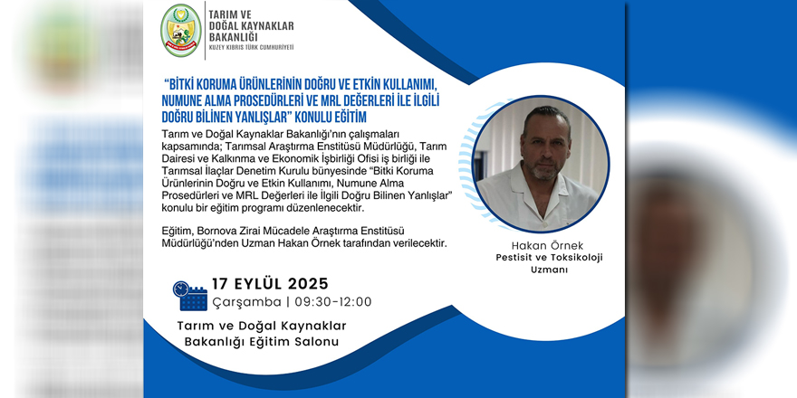 Bitki koruma ürünlerinin doğru ve etkin kullanımı konulu eğitim düzenleniyor