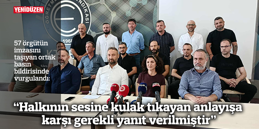 "Halkının sesine kulak tıkayan anlayışa karşı gerekli yanıt verilmiştir"