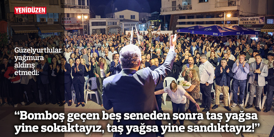 “Bomboş geçen beş seneden sonra taş yağsa yine sokaktayız, taş yağsa yine sandıktayız!”