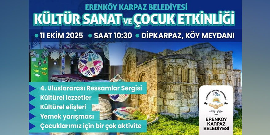 Erenköy-Karpaz Belediyesi “Kültür-Sanat ve Çocuk Etkinliği” cumartesi günü yapılacak