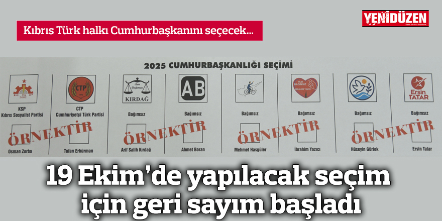 19 Ekim’de yapılacak seçim için geri sayım başladı