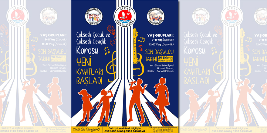 Girne Belediyesi'nin “Çok Sesli Çocuk" ve" Gençlik Korosu” için kayıtlar devam ediyor