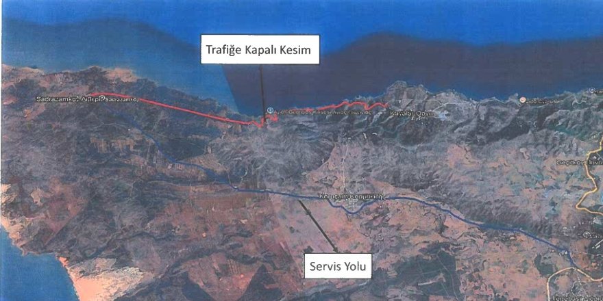 Geçitköy-Lapta kavşağı ile Kayalar-Sadrazamköy yol güzergâhları trafiğe kapatılıyor