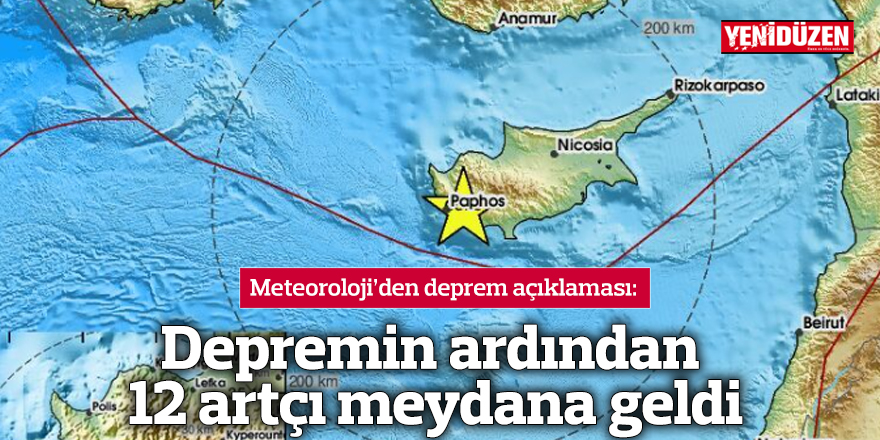 Depremin ardından 12 artçı meydana geldi