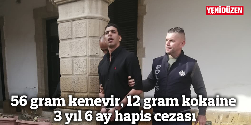 56 gram kenevir, 12 gram kokaine 3 yıl 6 ay hapis cezası