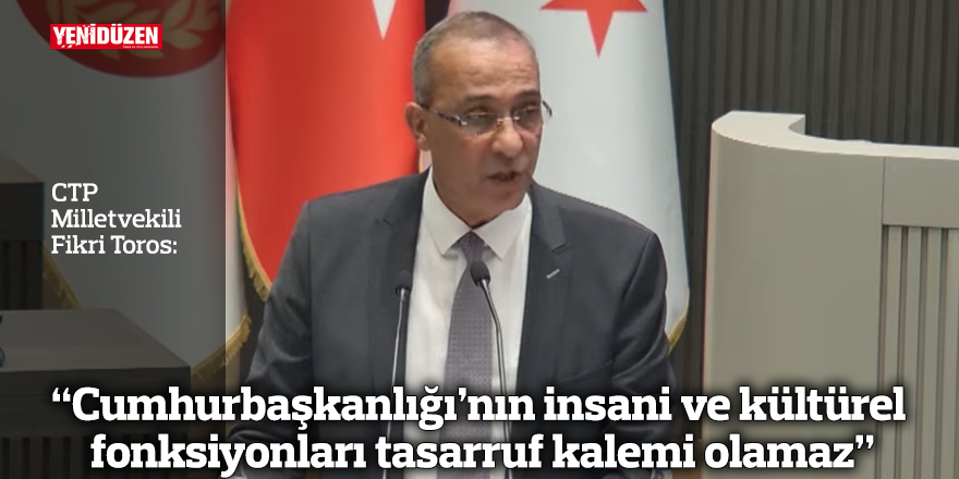 “Cumhurbaşkanlığı’nın insani ve kültürel fonksiyonları tasarruf kalemi olamaz”