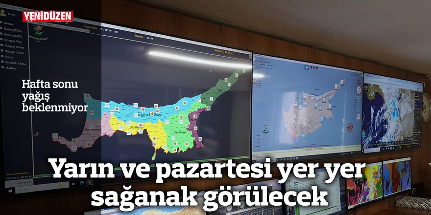 Yarın ve pazartesi yer yer sağanak görülecek