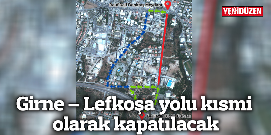 Girne – Lefkoşa yolu kısmi olarak kapatılacak