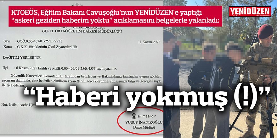 “Haberi yokmuş (!)”