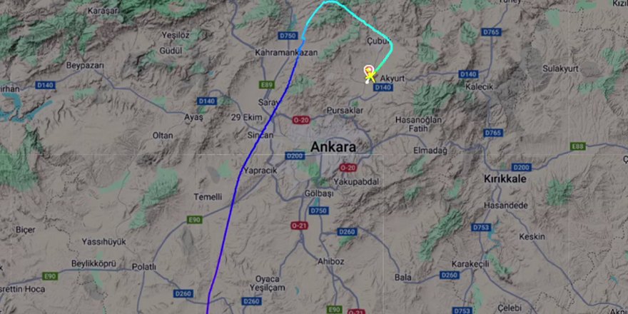 Ankara'dan kalkan özel bir jetle radar bağlantısı kesildi