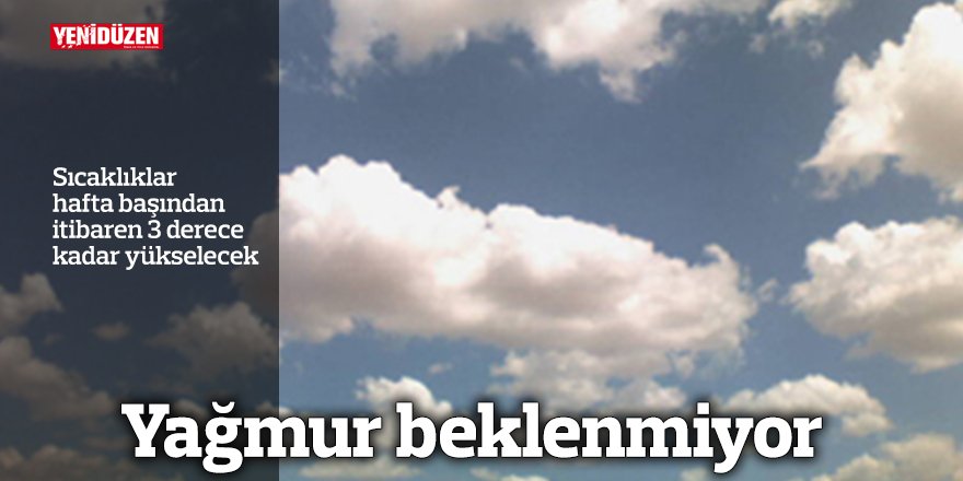 Hava sıcaklığı 15-17 santigrat: Yağmur beklenmiyor