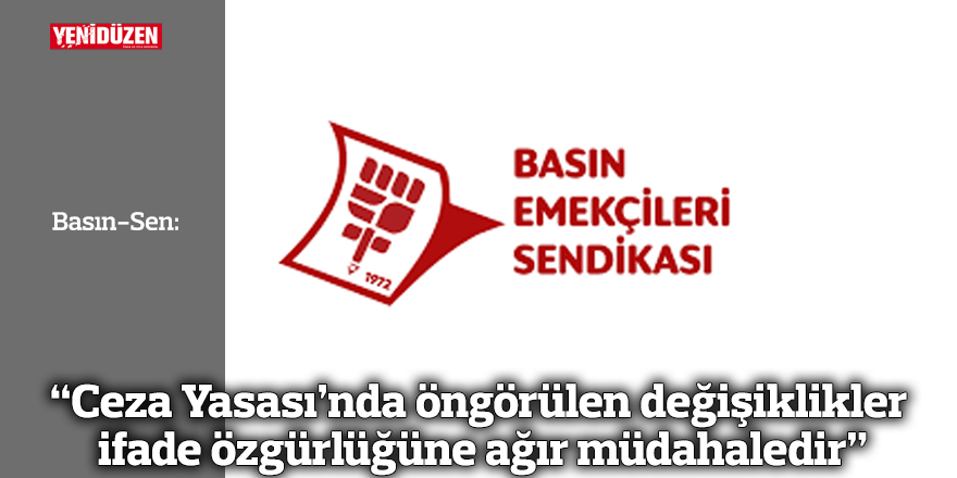 Basın-Sen: “Ceza Yasası’nda öngörülen değişiklikler ifade özgürlüğüne ağır müdahaledir”