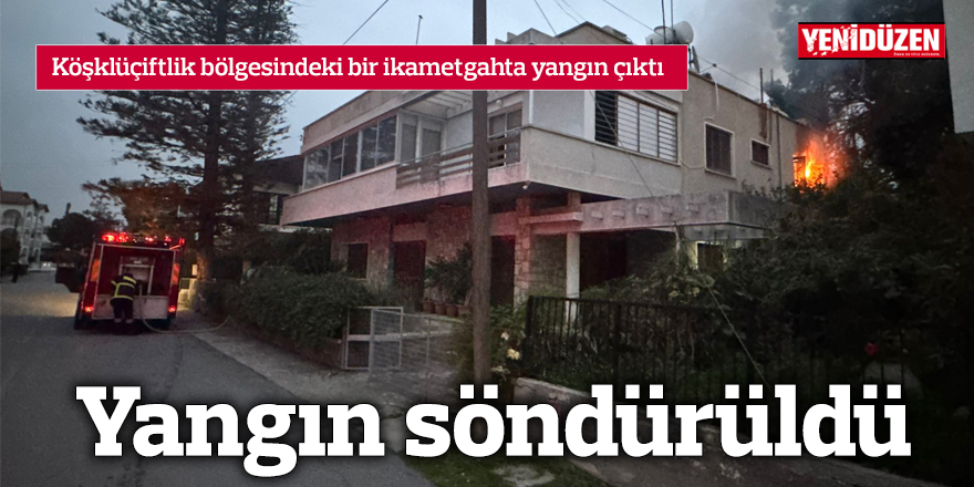 Köklüçiftlik bölgesinde bir evde yangın çıktı