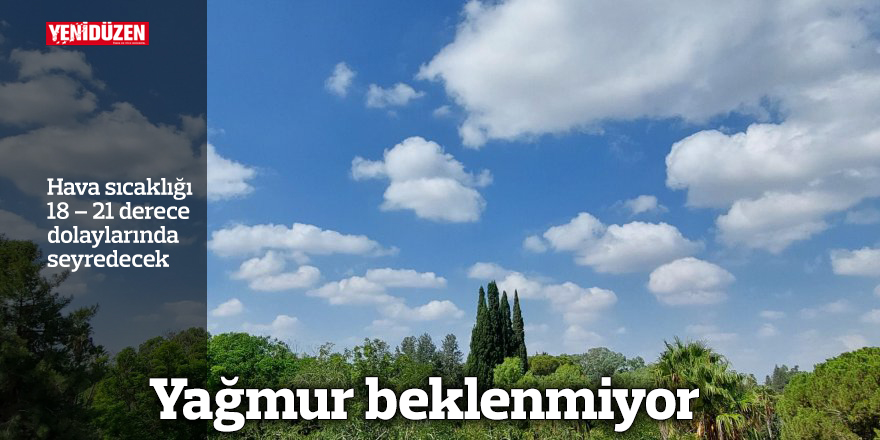 Yağmur beklenmiyor