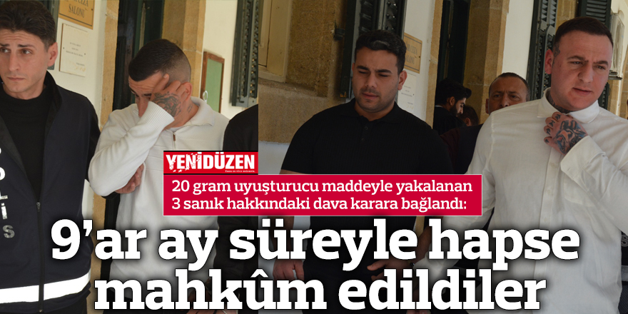 9’ar ay süreyle hapse mahkûm edildiler