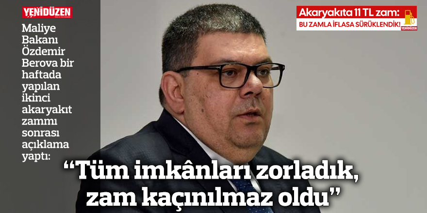 “Tüm imkânları zorladık, zam kaçınılmaz oldu”