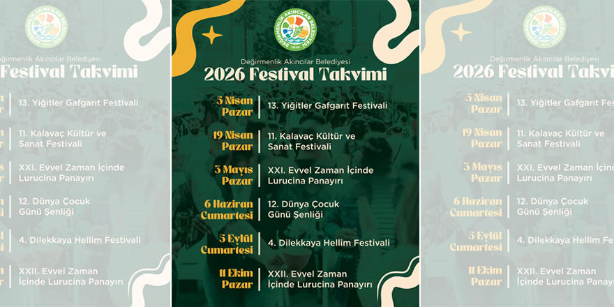 Değirmenlik Akıncılar Belediyesi festival takvimini açıkladı