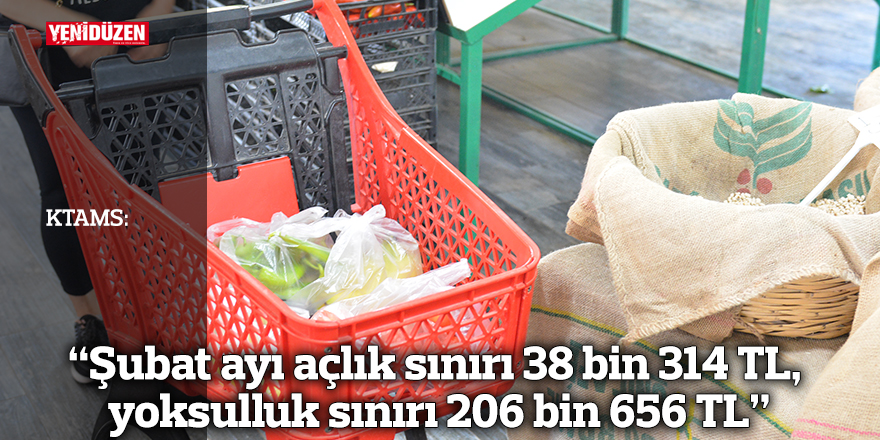 “Şubat ayı açlık sınırı 38 bin 314 TL,  yoksulluk sınırı 206 bin 656 TL”