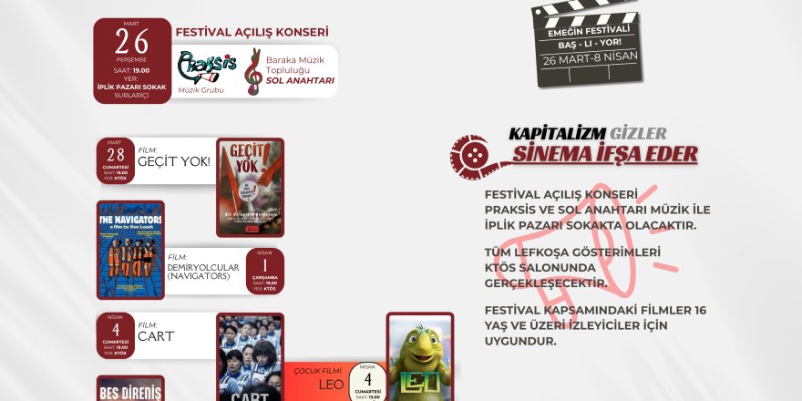 14. Uluslararası Kıbrıs İşçi Filmleri Festivali 26 Mart’ta başlayacak