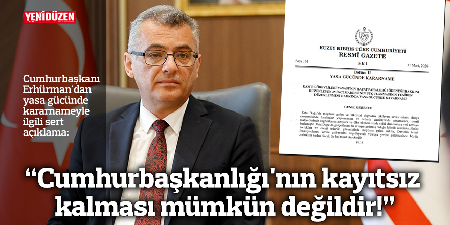 "Cumhurbaşkanlığı'nın kayıtsız kalması mümkün değildir!"