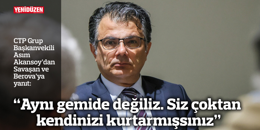 “Aynı gemide değiliz. Siz çoktan kendinizi kurtarmışsınız”