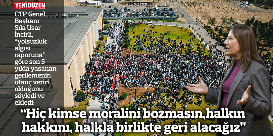 “Hiç kimse moralini bozmasın, halkın hakkını, halkla birlikte geri alacağız”