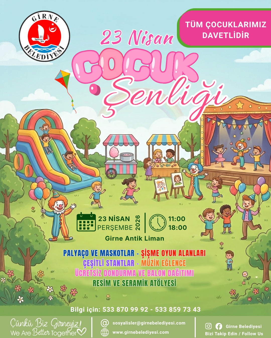 Girne Belediyesi 23 Nisan şenliği düzenliyor