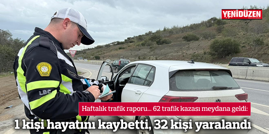 Bir haftada 62 trafik kazası meydana geldi