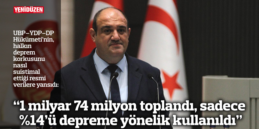 “1 milyar 74 milyon toplandı, sadece %14’ü depreme yönelik kullanıldı”