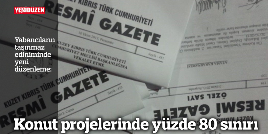 Konut projelerinde yüzde 80 sınırı