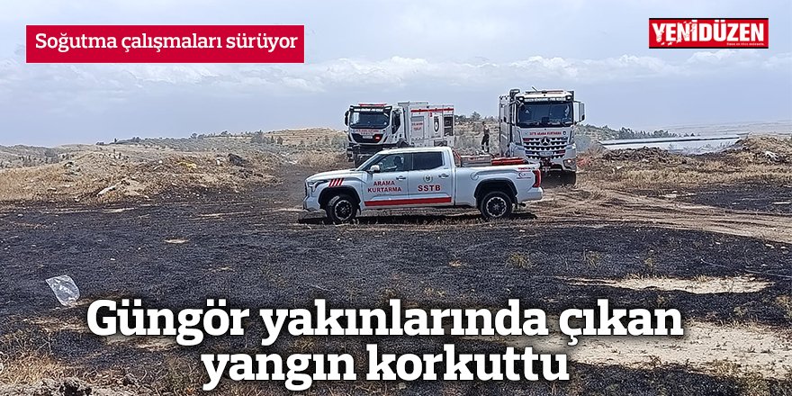 Güngör yakınlarında çıkan yangın korkuttu