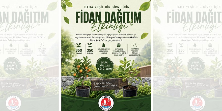Girne Belediyesi abonelerine ücretsiz fidan dağıtacak