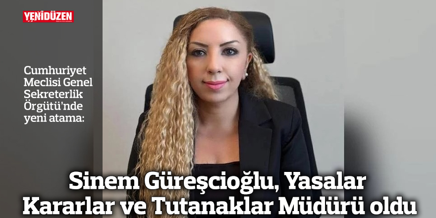 Sinem Güreşcioğlu, Yasalar Kararlar ve Tutanaklar Müdürü oldu