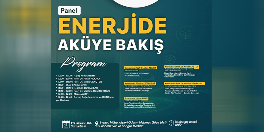 Enerjide Aküye Bakış Paneli düzenleniyor