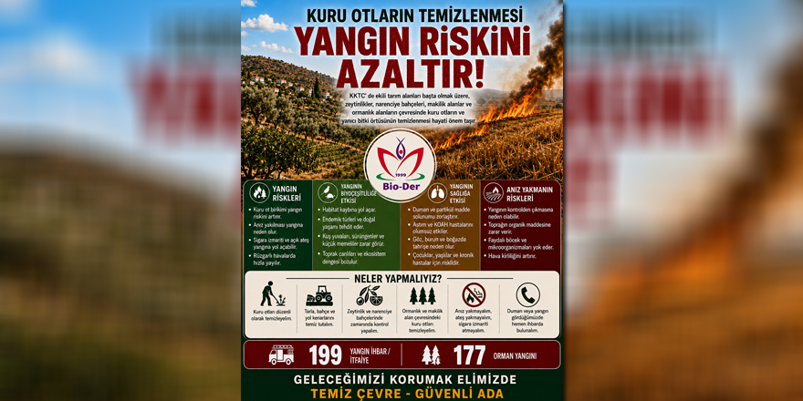 Biyologlar Derneği: “Kuru otların ve yanıcı bitki örtüsünün düzenli temizlenmesi hayati önem taşıyor”
