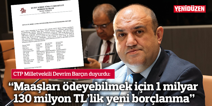 “Maaşları ödeyebilmek için 1 milyar 130 milyon TL’lik yeni borçlanma”