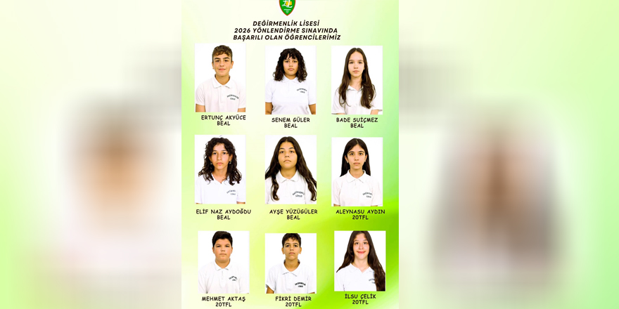 Değirmenlik Lisesi öğrencilerinden önemli başarı