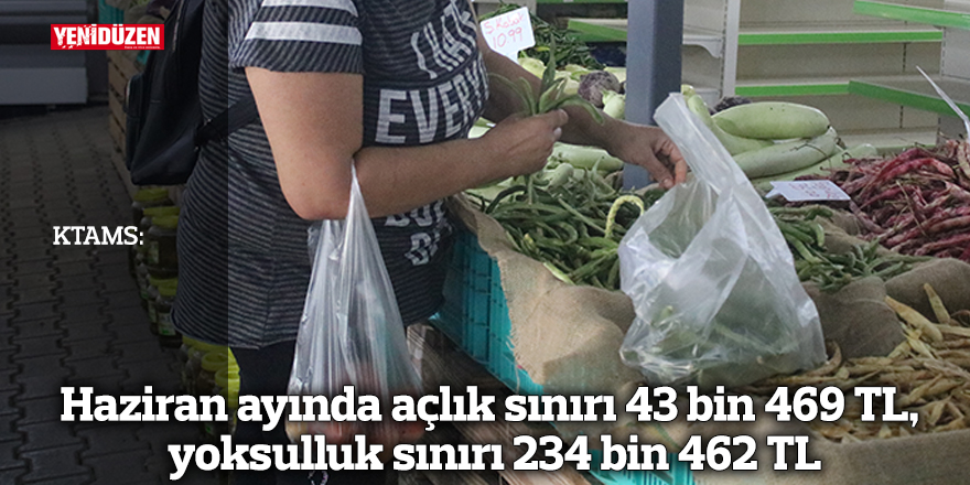 KTAMS: Haziran ayında açlık sınırı 43 bin 469 TL, yoksulluk sınırı 234 bin 462 TL