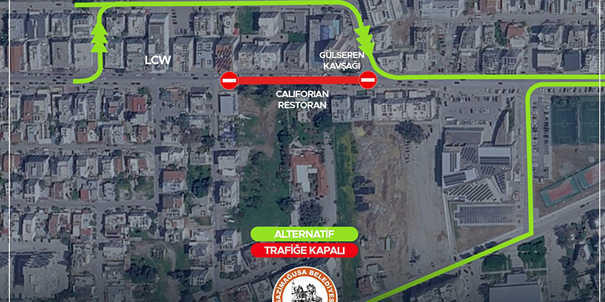 Mağusa İsmet İnönü Bulvarı'nda yol çalışması