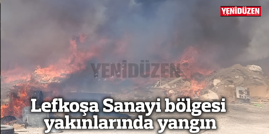 Lefkoşa Sanayi bölgesi yakınlarında yangın