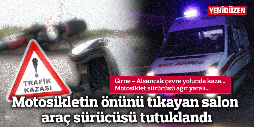 Girne - Alsancak çevre yolunda kaza... Motosiklet sürücüsü ağır yaralı...