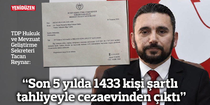 “Son 5 yılda 1433 kişi şartlı tahliyeyle cezaevinden çıktı”