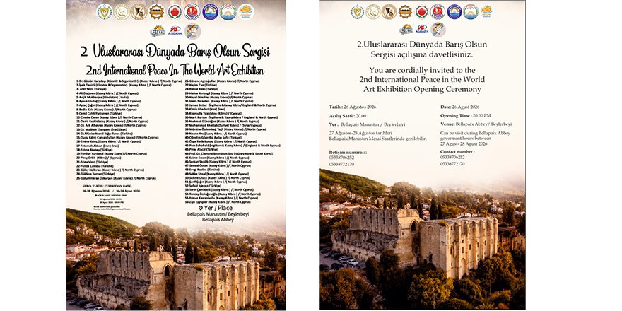 “2. Uluslararası Dünyada Barış Olsun Sergisi” 26 Ağustos’ta Bellapais Manastırı’nda