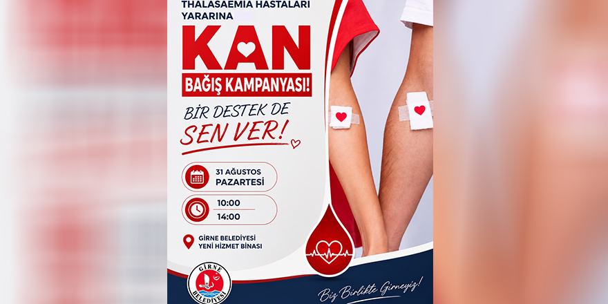 Girne Belediyesi’nde 31 Ağustos'ta kan bağışı kampanyası
