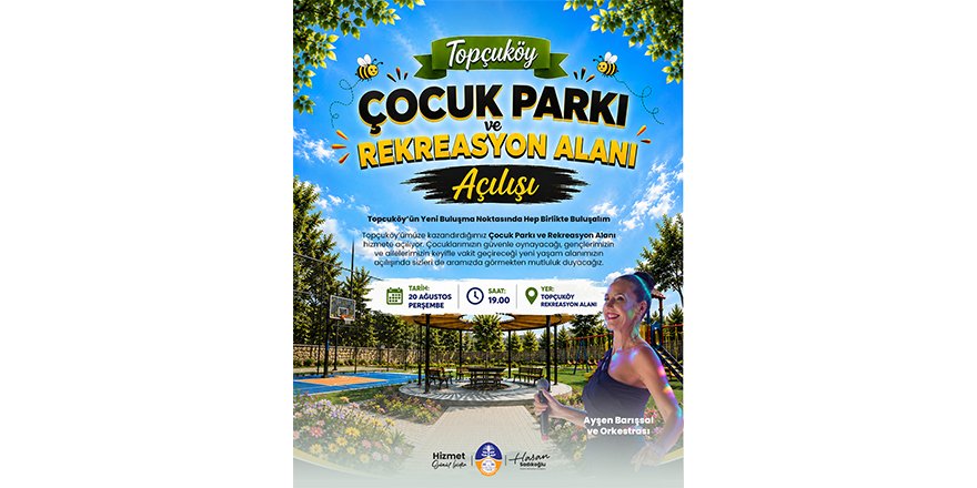 Topçuköy Çocuk Parkı ve Rekreasyon Alanı yarın açılıyor