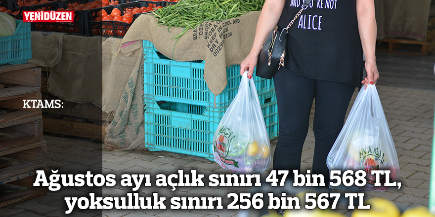 KTAMS: Ağustos ayı açlık sınırı 47 bin 568 TL, yoksulluk sınırı 256 bin 567 TL