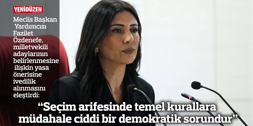 “Seçim arifesinde temel kurallara  müdahale ciddi bir demokratik sorundur”