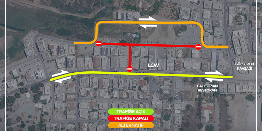 Mağusa'da Faiz Kaymak Sokak 3 gün boyunca trafiğe kapalı olacak