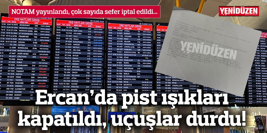 Ercan’da pist ışıkları kapatıldı, uçuşlar durdu!