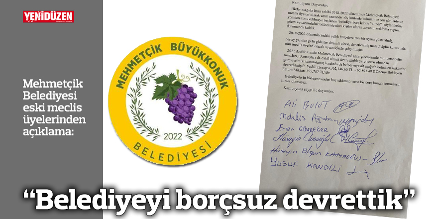 "Belediyeyi borçsuz devrettik"